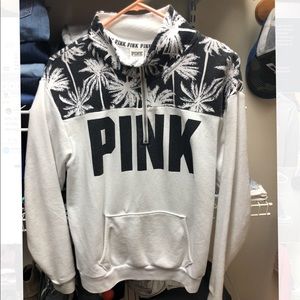 white & black PINK quarter zip
